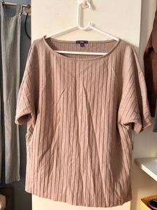 Ribbed Knit Oversized Top