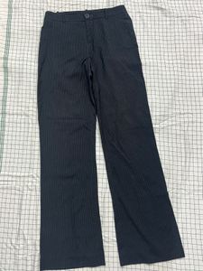 Pinstripe Wide-Leg Trousers