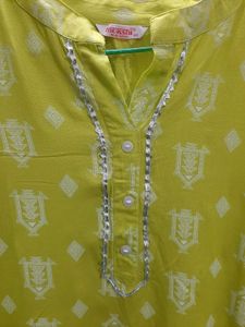 Lemon Yellow Straight Kurti