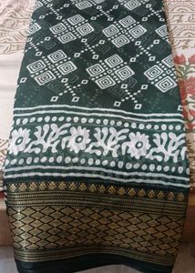 Beautiful Dark Green Saree