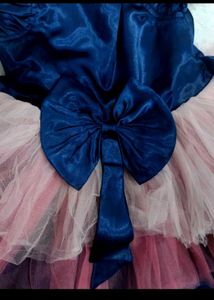 Stunning Navy &amp; Pink Layered  frock