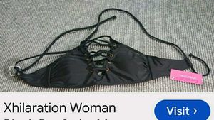 Black Lace-Up Bikini Top