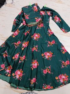 bust 34 Floral Print Anarkali Suit