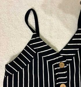 Striped Button-Up Camisole Top