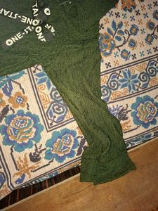 Stylish Green Textured Button-Up Top