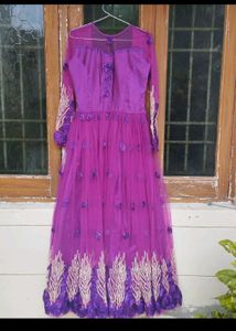 Elegant Purple Net Maxi Dress✨