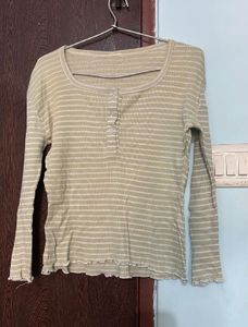 Striped Long Sleeve Top - Casual Chic