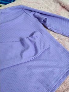 Lilac Long Sleeve Ribbed Top