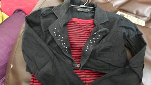 Black Studded Cropped Blazer