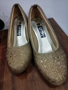 Trendy Glitter✨Gold Ballet heels🎀