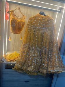 Embroidered Yellow Lehenga Skirt