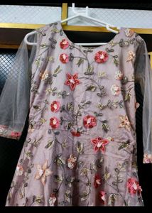 Elegant Floral Embroidered Anarkali Dress