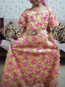 Stunning Floral 3D Rose Embellished Gown