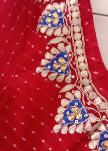 RED LEHERIYA KURTI