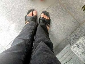 Stylish Black Slip-On Sandals