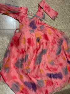 Vibrant Tie-Dye Anarkali gown