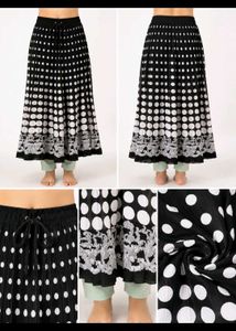 Micro-Pleated Iron-Free Polka Dot Skirt - Size 38