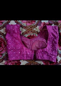 Elegant Navy Blue Blouse with Mirror Work