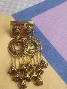 Boho Oxidized Jhumka Earrings
