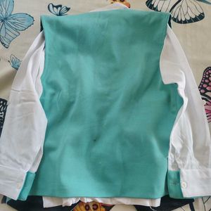 Kids Teal Vest &amp; Shirt Set