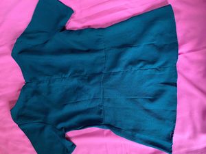 Teal Twist Front Peplum Top