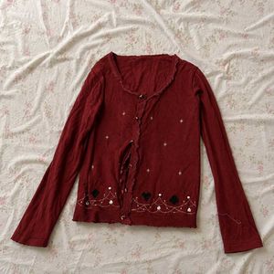 Cute Red Cardigan with Sparkles