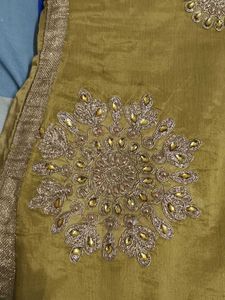 Embroidered Silk dress with pant