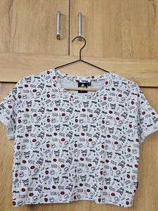 Cute Graphic Print Crop Top