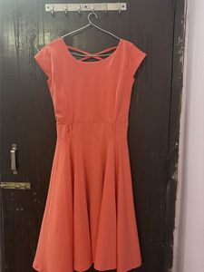 Coral Fit & Flare Dress