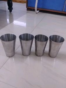 Set of 4 Stainless Steel Glasses