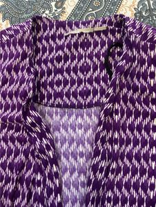 Stylish Purple Printed Kimono Cardigan(shrug)