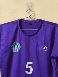 purple jersey with shorts