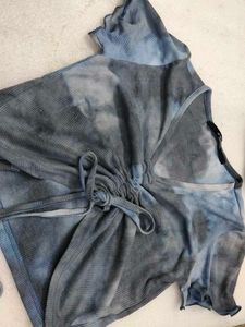 Tie-Dye Ruched Crop Top