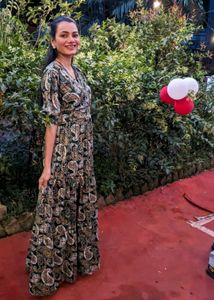 Elegant Paisley Print Maxi Dress