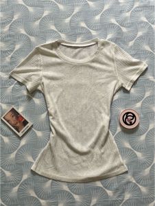 Ribbed Knit Crew Neck T-Shirt
