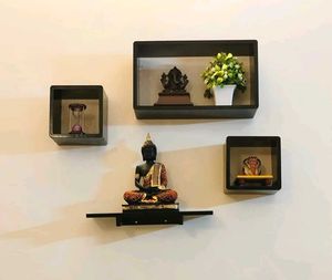 Set of 3 Wooden Display Shelves