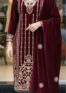 Elegant Black Velvet Embroidered Suit