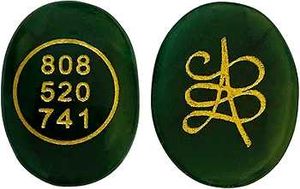 Green Gemstone with Numbers