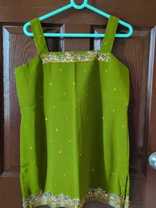 Green Embroidered kurti