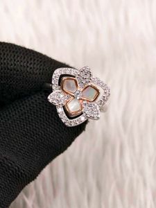 Beautiful Floral Ring with Stones 925 silver