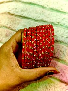 Colorful Lotus Bangles - Set of 4