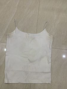 White  Ribbed Camisole Top