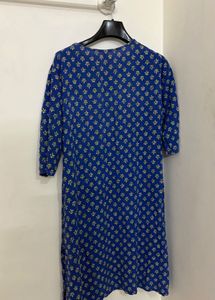 Blue Floral Print Kurta
