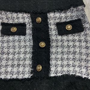 Chic Black and White Tweed Blazer skorts