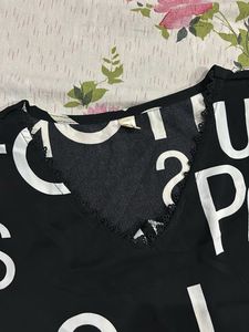 Black Louis Vuitton Print top
