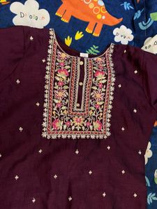 Embroidered Silk Kurta