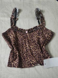 Leopard Print Ruffle Camisole Top