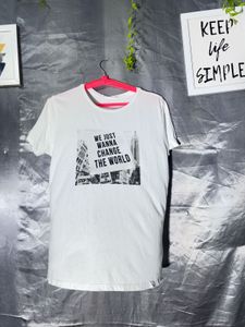 Mango White Graphic T-Shirt