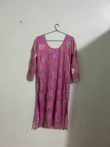 Pink Embroidered Kurta