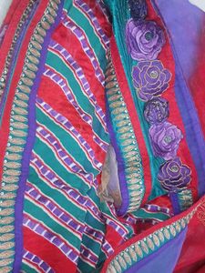 Embroidered multicolour Saree